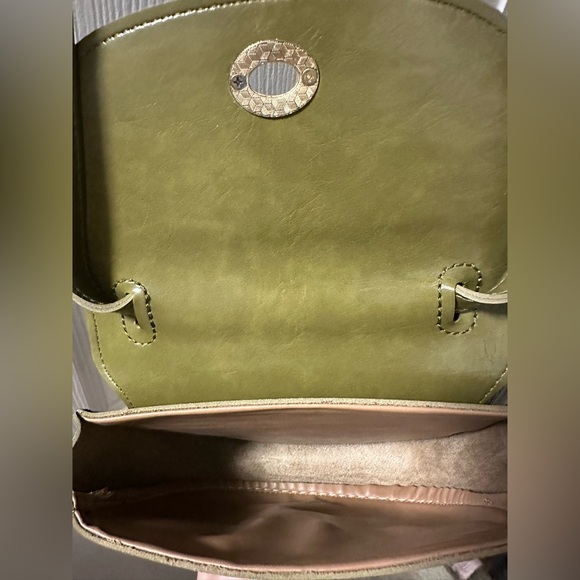 NWOT Vintage Style Twist Lock Closure Crossbody Shoulder Bag in Green - Picture 6 of 10